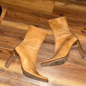 Steve Madden Jezelle Leather Midi Camel Boot 7